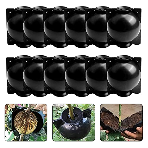 12PCS Reusable Air Layering Pods for Plant Rooting Growing Propagation Ball - size: 4 Small + 4 Medium + 4 Large