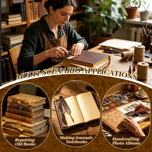 FOGWOWO 208 Pcs Book Binding Kits,Book Making Kit with Video Tutorials - color: Bookbinding Kit-B