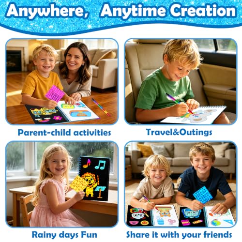 FUNNYB&G Foil Art Craft Kit for Kids, Sparkly Birthday Gift Toy for Boys - style: Happy Back to School