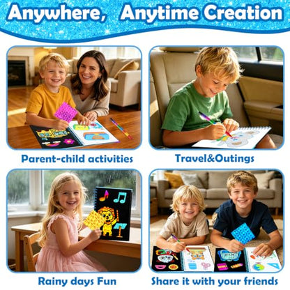 FUNNYB&G Foil Art Craft Kit for Kids, Sparkly Birthday Gift Toy for Boys - style: Happy Back to School