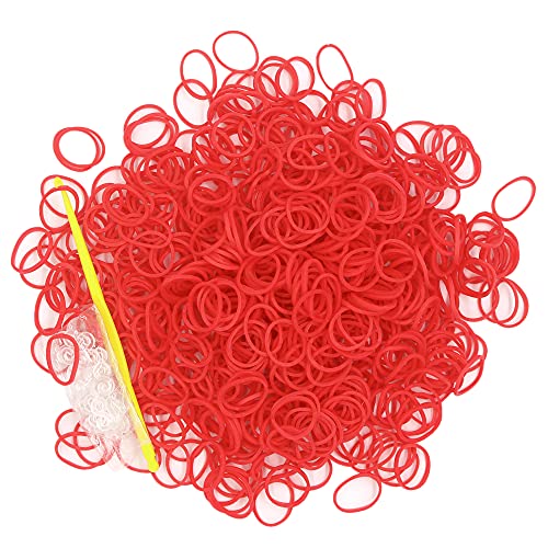3000 Loom Rubber Bands Refill Kit,75 S-Clips & 5 Hooks Bracelet DIY Red - color: Red