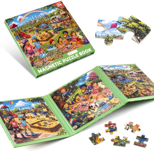 Biarek Playground Magnetic Puzzles for Kids 3-5, 75-Piece Travel Set - color: Playground - 75 Pieces