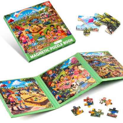 Biarek Playground Magnetic Puzzles for Kids 3-5, 75-Piece Travel Set - color: Playground - 75 Pieces