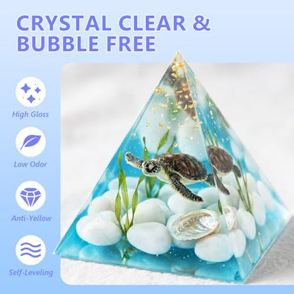 KISREL Epoxy Resin Kit 8OZ with Molds, 12 Glitter & Tools for Beginners - size: 8oz Resin Kit