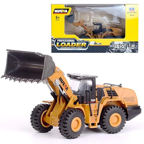 Gemini&Genius Small‑Size Wheeled Loader Heavy‑Duty Construction Site Toy - color: 1:60 Loader