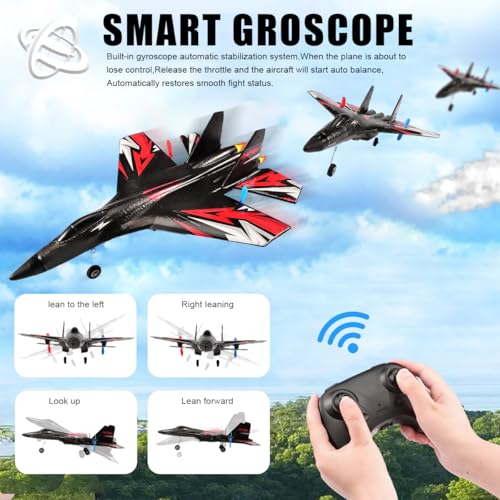 SU27 RC Fighter 6-Axis Gyro RTF Upgraded Plane 2 Batteries - color: Black Su27