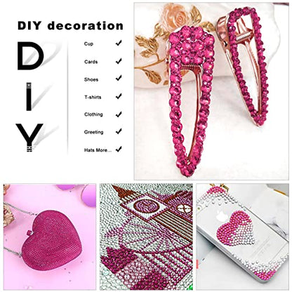 12 Grids 3792pcs Rose Flatback Rhinestones Set for Nail, Art, Crafts, Makeup, Tumblers Glitter Round with Tweezers and Picking Pen(SS6~SS20) - color: Lt.Rose