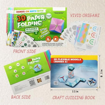 STEM Educational 3D Paper Folding Math Puzzles Set - Flipping Regular Dodecahedron,Soccer - color: Green