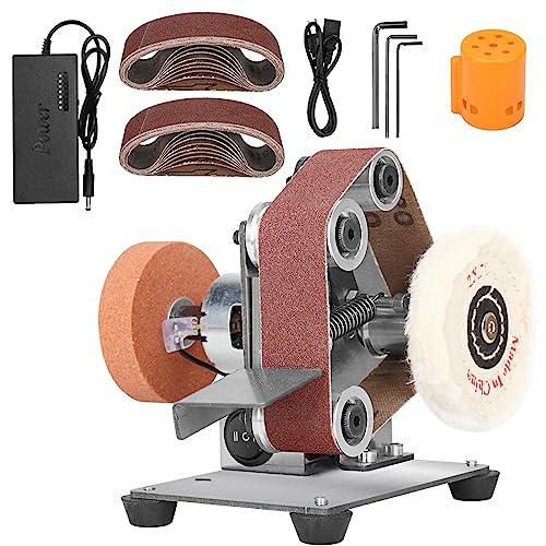 3-in-1 Mini Belt Sander Bench Grinder 7-Speed for Knife Making - color: Model.1 Universal Plus Kit, size: Model.1 Universal Plus Kit