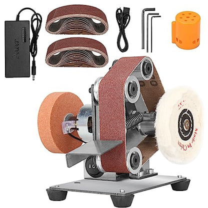 3-in-1 Mini Belt Sander Bench Grinder 7-Speed for Knife Making - color: Model.1 Universal Plus Kit, size: Model.1 Universal Plus Kit