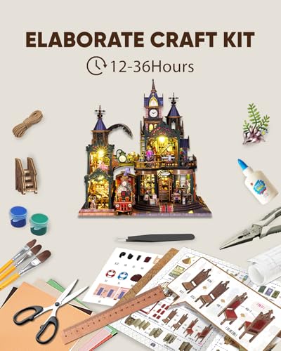 DIY Miniature House Kit Dollhouse Kit for Adults to Build Mini Magic House - color: Rail-track Secluded City