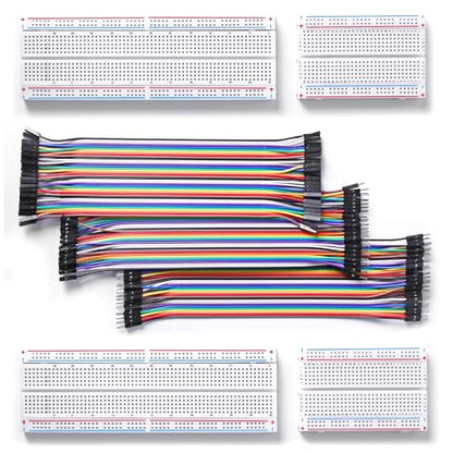 Solderless Breadboard and Jumper Wires Kit, 830/400 Tie Points Boards and Jumper Wires, Compatible for Single Board Computers or Arduino Projects (4 Breadboards Kit) - size: 4 Breadboards Kit