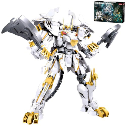 CSNRHG White Tiger Samurai mech Robot Model with Double Axe Head - color: Double Axe Head