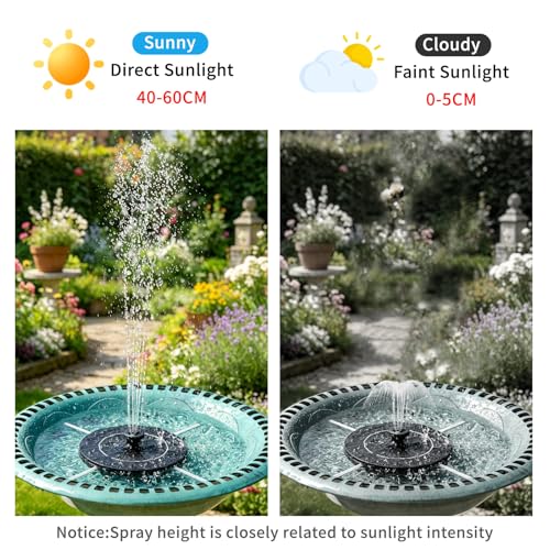 3.5W Solar Powered Water Fountain for Bird Bath Water Pump with 6 Nozzles - color: 3.5w Solar Water Fountain