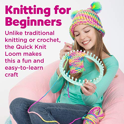 Creativity for Kids Quick Knit Loom Kit - Knitting Kit for Kids, Make Your Own Pom Pom Hat and Accessories, Knitting Loom Crafts for Kids - style: Hat & Cup Cozy