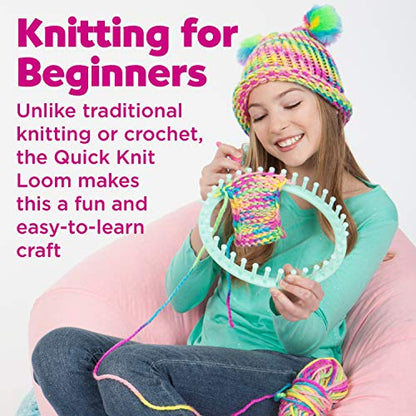 Creativity for Kids Quick Knit Loom Kit - Knitting Kit for Kids, Make Your Own Pom Pom Hat and Accessories, Knitting Loom Crafts for Kids - style: Hat & Cup Cozy