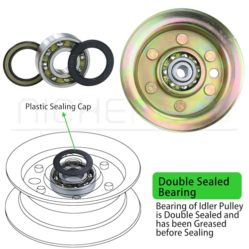 532196106 Idler Pulley with 532177968 Idler Pulley for YTH22V46 - color: A09 1x532196106+1x532177968