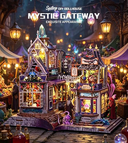 Spilay DIY Miniature House Kit for Adults, Miniature Dollhouse Building Kit - color: The Gate of the Secrep Realm