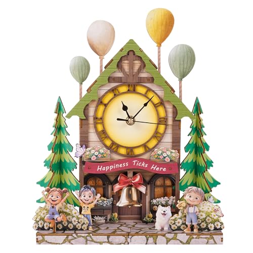 3D Puzzles for Adults, Balloon House Wall Clock 3D Wooden Puzzles Clock Kits for DIY Birthday Gift for Women Men Home Decor Holiday Christmas - color: House