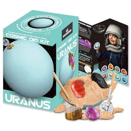 Cosmic Dig Kit by Big Discoveries - Explore the Planets of the Solar System with Gem & Fossil Excavation Kits for Kids | STEM Toy Science Dig Kits with Gemstones for Boys and Girls - style: Uranus