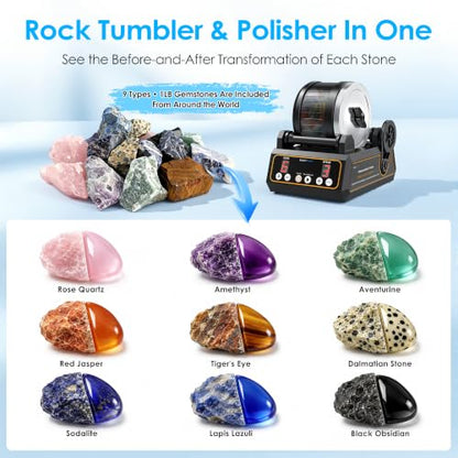 KomeStone K1 Quiet Rock Tumbler Kit for Adults, Kids & Families - color: Black