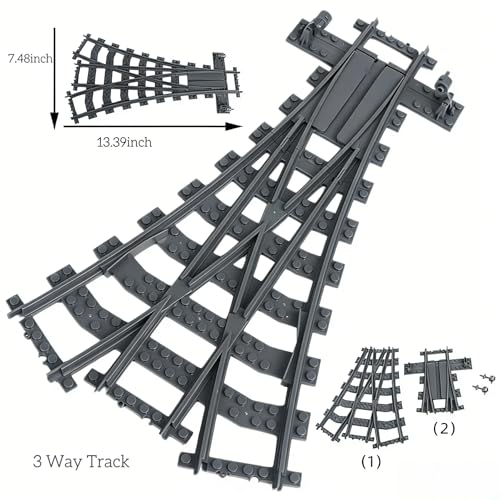 10IN1 (30PCS) Train Bridge Toy Track Accessory for Kids, Classic Railway Track Building Toy with Straight, Curved, Bracket, Cross & Bridge Tracks（ Straight Track - Train Base 30PCS - style: STRAIGHT TRACK