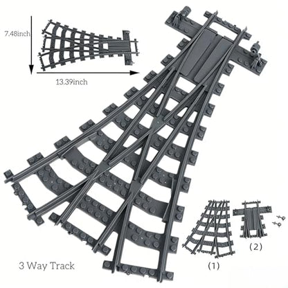 10IN1 (30PCS) Train Bridge Toy Track Accessory for Kids, Classic Railway Track Building Toy with Straight, Curved, Bracket, Cross & Bridge Tracks（ Straight Track - Train Base 30PCS - style: STRAIGHT TRACK