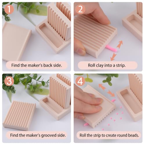 Mini Polymer Clay Bead Maker（3.5&4&4.5mm）, Clay Beads Roller Bead Shaping Tool Clay Molds for Jewelry Making DIY Bracelet Necklace Craft - color: 3.5-4.5mm