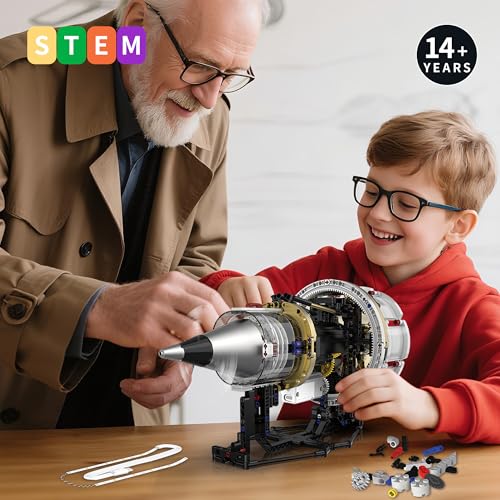 Jet Engine Model Kit that Run App Controlled Building Blocks Set with Motor - size: X-Large