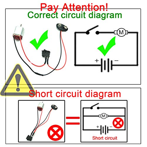 6 Set DC Motors Kit, Mini Electric Hobby Motor 3V -12V 25000 RPM Strong Magnetic with 86Pcs Plastic Gears, 9V Battery Clip Connector,Boat Rocker Switch,Shaft Propeller for DIY Science Projects
