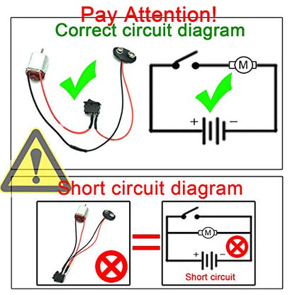 6 Set DC Motors Kit, Mini Electric Hobby Motor 3V -12V 25000 RPM Strong Magnetic with 86Pcs Plastic Gears, 9V Battery Clip Connector,Boat Rocker Switch,Shaft Propeller for DIY Science Projects