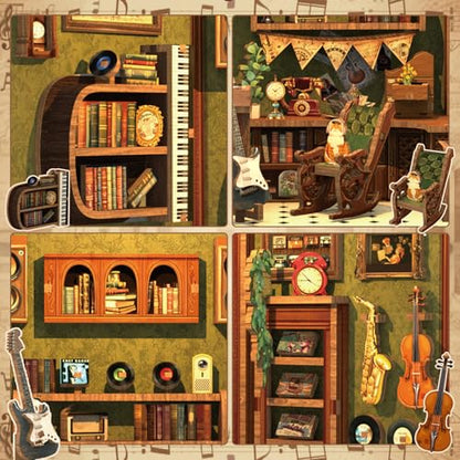 CUTEBEE Book Nook Kit, DIY Miniature House Kits, Diorama Bookshop - color: The Darkness Herbarium