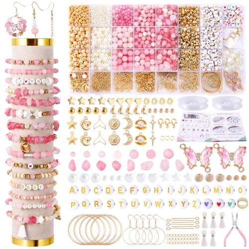 Wurosi Jewelry Making Supplies Kit, Bracelet Making Kit for Adult - color: Pink