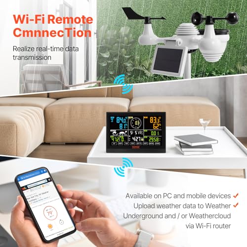 VEVOR YT60234 WiFi Weather Station 7-in-1 Weather Stations Indoor Outdoor - style: 7-in-1 WiFi Weather Station