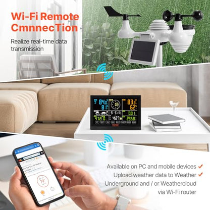 VEVOR YT60234 WiFi Weather Station 7-in-1 Weather Stations Indoor Outdoor - style: 7-in-1 WiFi Weather Station