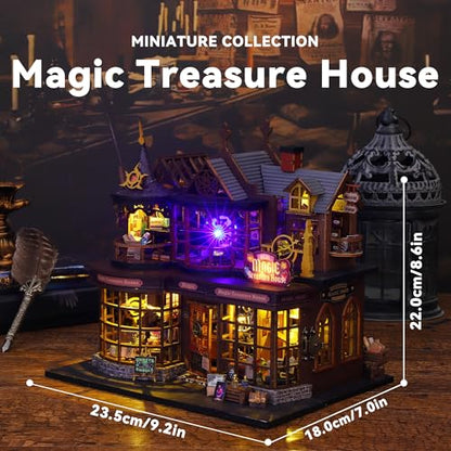 Flever Dollhouse Miniature DIY House Kit Creative Room with Furniture for Romantic Artwork Gift (Magic Treasure House) - color: Magic Treasure House