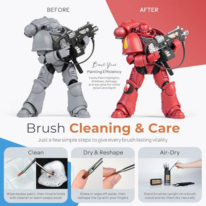 Nicpro Miniature Paint Brushes Drybrush - 31PCS Model Paint Brush Set - size: 31 PCS