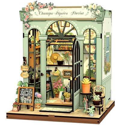 CUTEBEE Book Nook Kit for Adults, DIY Miniature Greenhouse Kit - color: Champs-élysées Florist