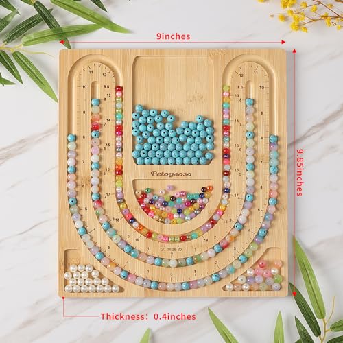 Petoysoso Bamboo Bead Board for Jewelry Making - Necklace and Bracelet Beading Board - Jewelry Making Supplies - color: Bead Board-Necklace