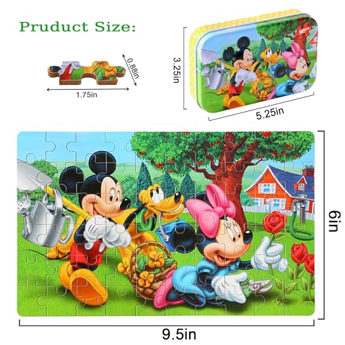 LELEMON Puzzles for Kids Ages 4-6, 60 Piece Puzzles for Kids in Metal Box - color: Cute Animal
