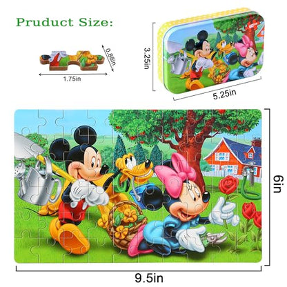 LELEMON Puzzles for Kids Ages 4-6, 60 Piece Puzzles for Kids in Metal Box - color: Cute Animal