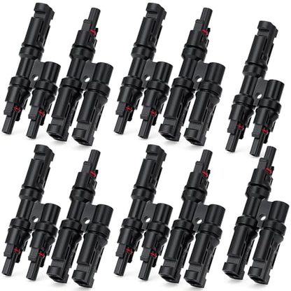 Leumoi 5 Pairs Solar Branch Connectors Y Connector for Parallel Connection Between Solar Panels FMM+MFF