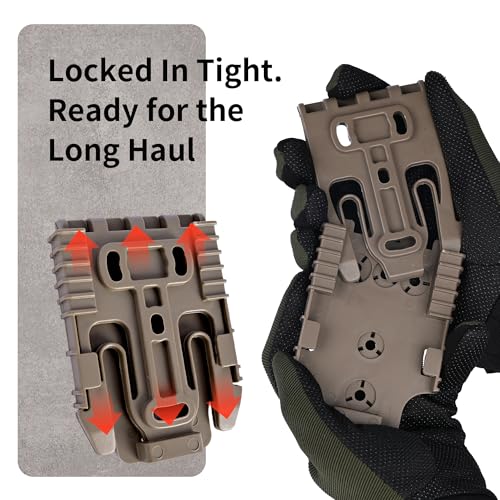 Quick Locking System Kit (QLS Kit), QLS 19 Locking Fork and QLS 22L Receiver Plate for Drop Leg Holster, Duty Belt and Low Ride Universal Belt Loop - color: TAN 1-Pack-QLS KIT SET