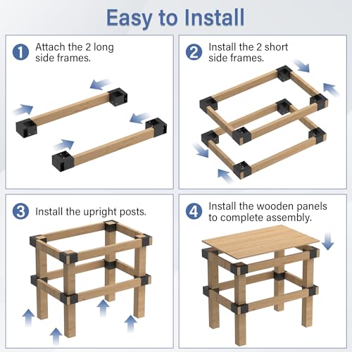 Workbench Bracket Kit 4PCS, Heavy Duty 3-Way Brackets - size: 4x4