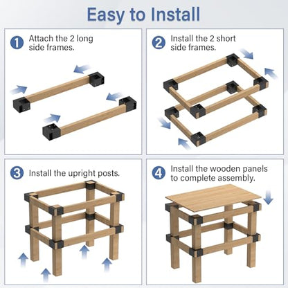 Workbench Bracket Kit 4PCS, Heavy Duty 3-Way Brackets - size: 4x4