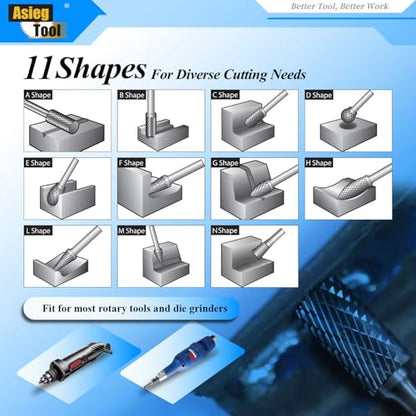 SC-5 Tungsten Carbide Burr Rotary File Cylindrical Shape with Radius End Double Cut with 1/4''Shank for Die Grinder Drill Bit - 5Pcs - style: 5pcs SC-5