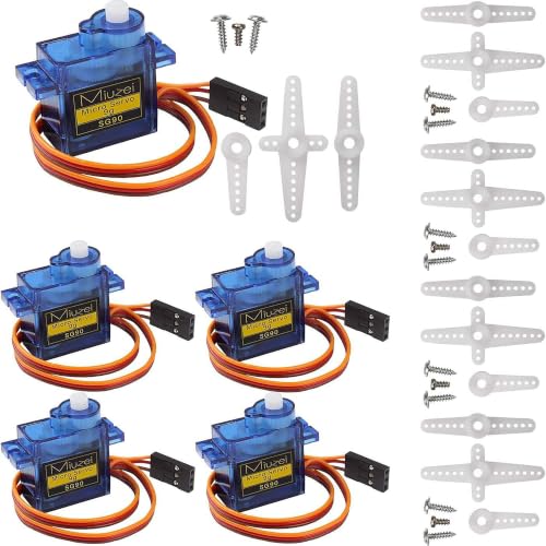 Miuzei Sg90 9g Micro Servo Motor for Arduino RC Car Robot Boat Plane 5Pcs