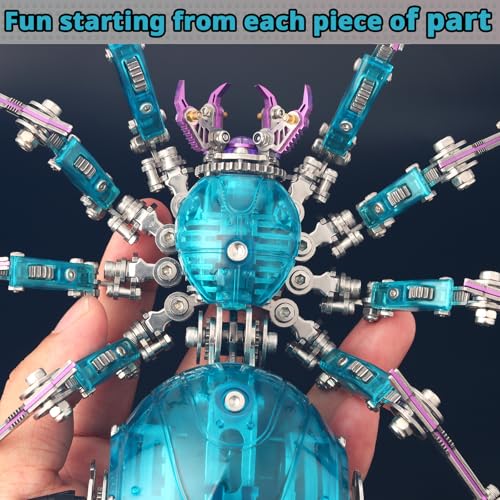 3D Metal Puzzles for Adults,3D Spider Metal Model Kits Metal Building Kit - color: Blue and Purple