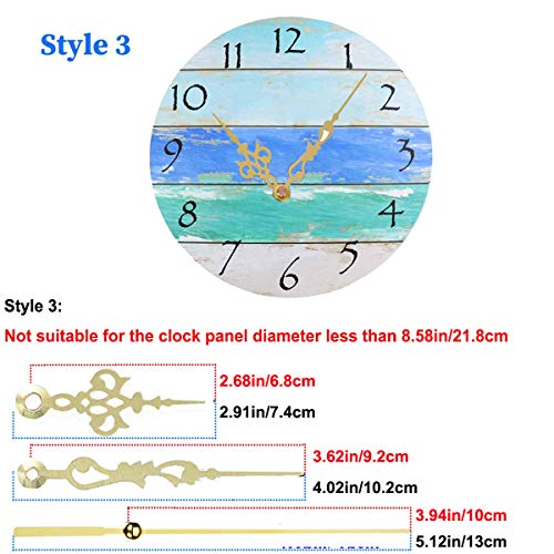 HILLHOME Non-Ticking Hands Quartz DIY Wall Clock Movement Mechanism Battery Operated DIY Repair Parts Replacement with 3 Different Pairs of Hands (7/8 Inch Clock Movement) - color: 7/8 Inch Clock Movement