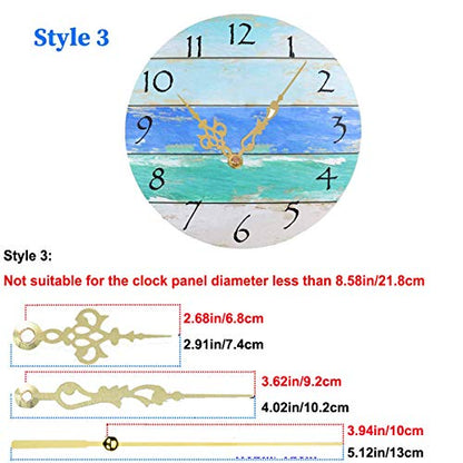 HILLHOME Non-Ticking Hands Quartz DIY Wall Clock Movement Mechanism Battery Operated DIY Repair Parts Replacement with 3 Different Pairs of Hands (7/8 Inch Clock Movement) - color: 7/8 Inch Clock Movement